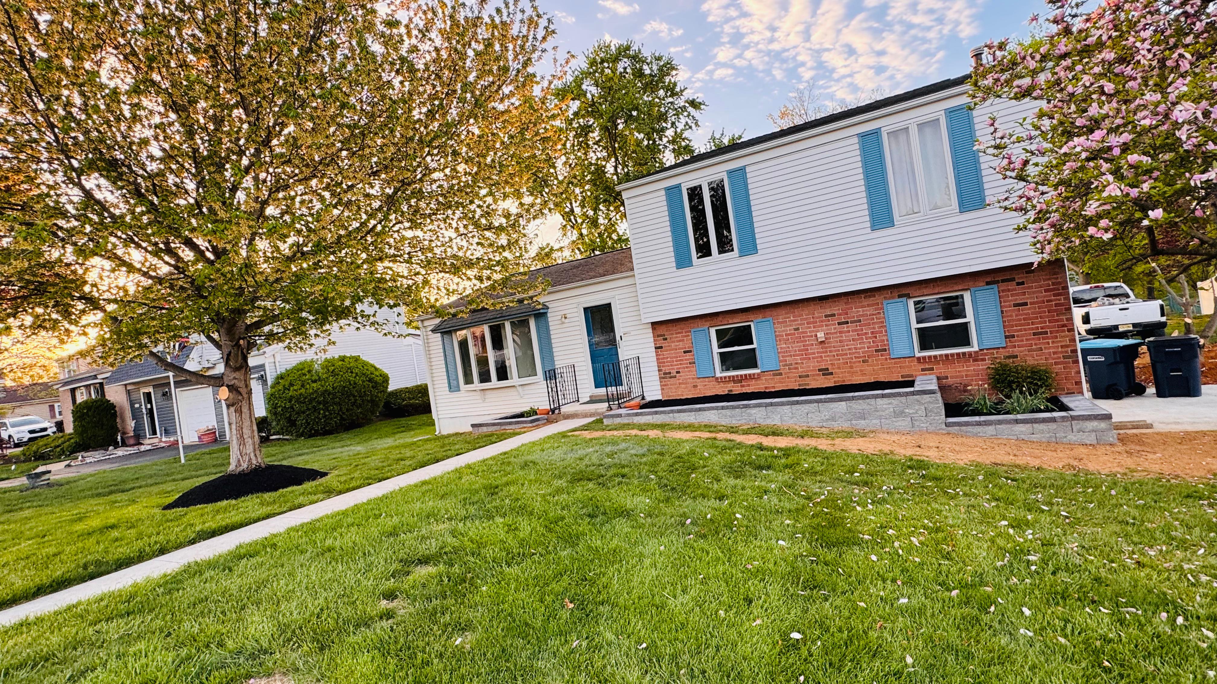 Finished residential landscaping project in Trenton, New Jersey by JIREH SERVICE
